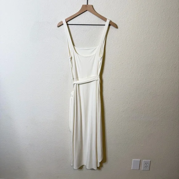 Aritzia Wilfred Saturn Wrap Dress White Sleeveless Womens Size L - Picture 11 of 11